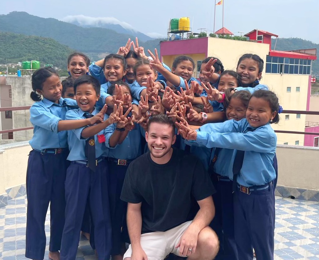 Martin with children at a Project Saved safe house in Kathmandu
